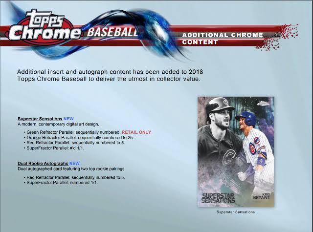 2018 Topps Chrome Baseball Blaster Box S43236