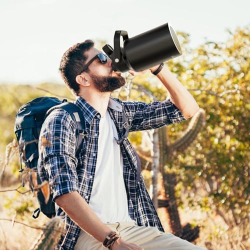 128oz Insulated Stainless Steel Water Bottle with Handle, Black W803