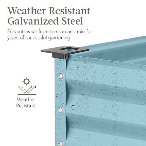 Best Choice Products 48x24x30in Galvanized Raised Garden Bed, Metal Elevated Planter Box, Dark Green S888804
