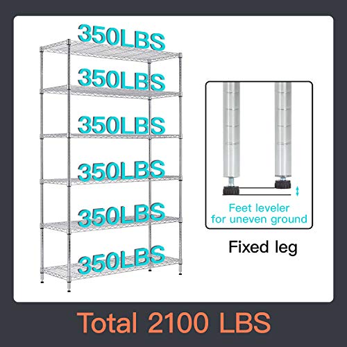 4 Tier NSF Wire Shelving Unit Heavy Duty Steel Storage Rack, Black X19089