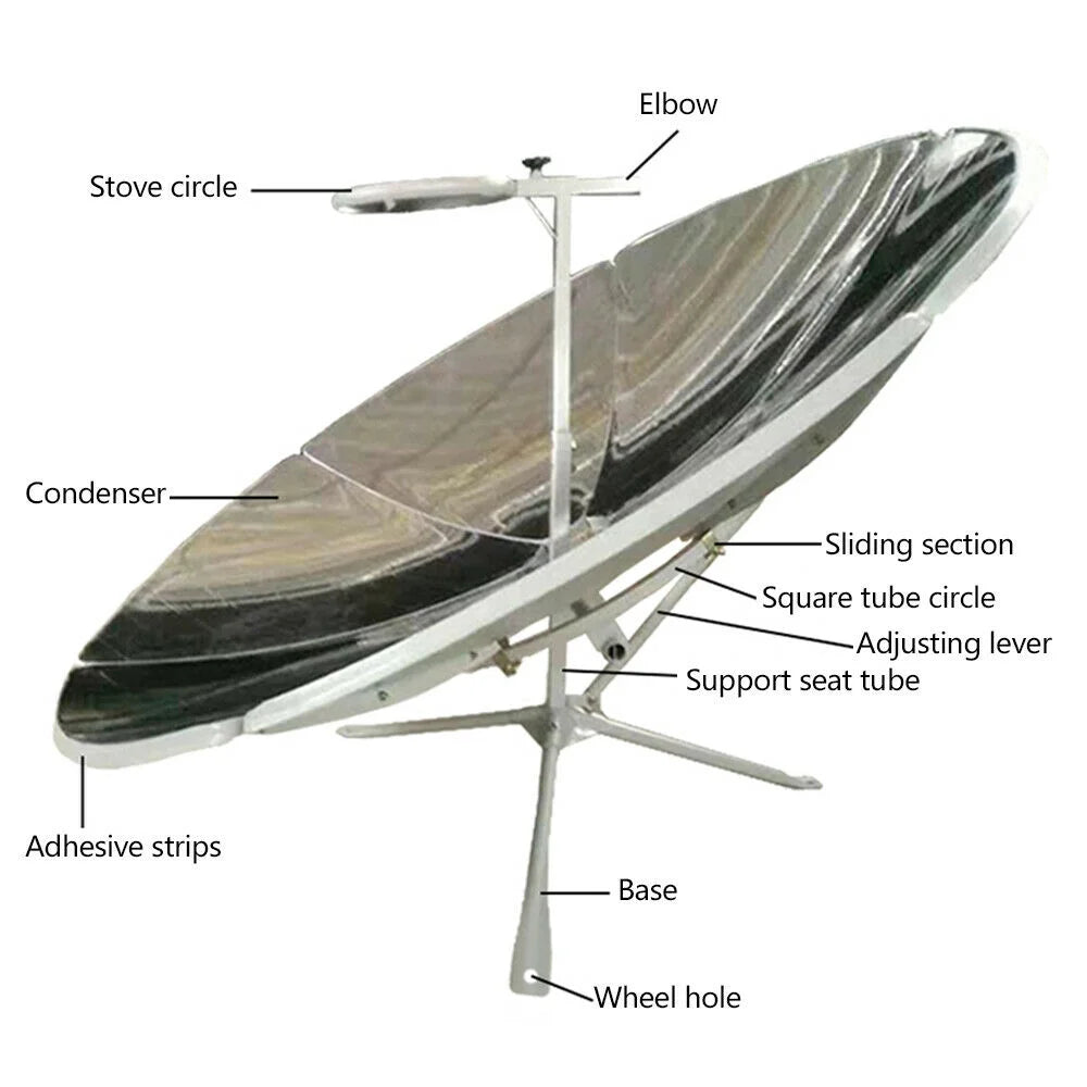 1800W Parabolic Solar Cooker Portable Camping Outdoor Y61899