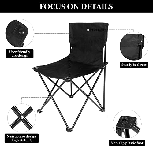 YSSOA Removable Footrest Reclining Camping Chair, Black J500901