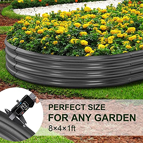 Land Guard Galvanized Raised Garden Bed Kit, Oval Large Metal Planter Box U192