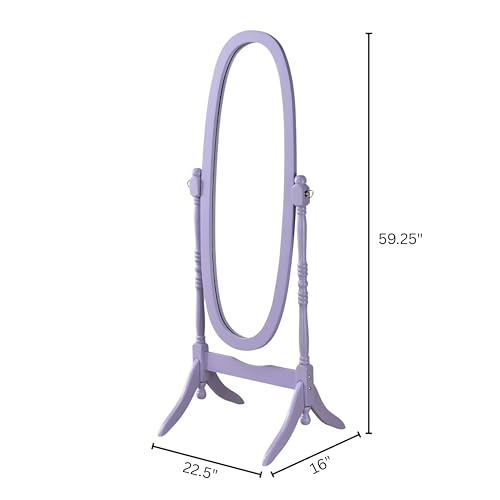 Roundhill Furniture Traditional Queen Anna Style Wood Floor Cheval Mirror L68887