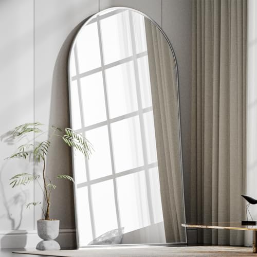 BEAUTYPEAK 65"x24" Arched Full Length Floor Mirror, Black D361