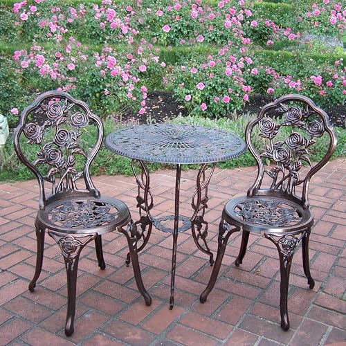 Oakland Living 3-Piece Rose Bistro Set with Cast Aluminum Table U718