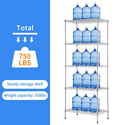 4 Tier NSF Wire Shelving Unit Heavy Duty Steel Storage Rack, Black X19089