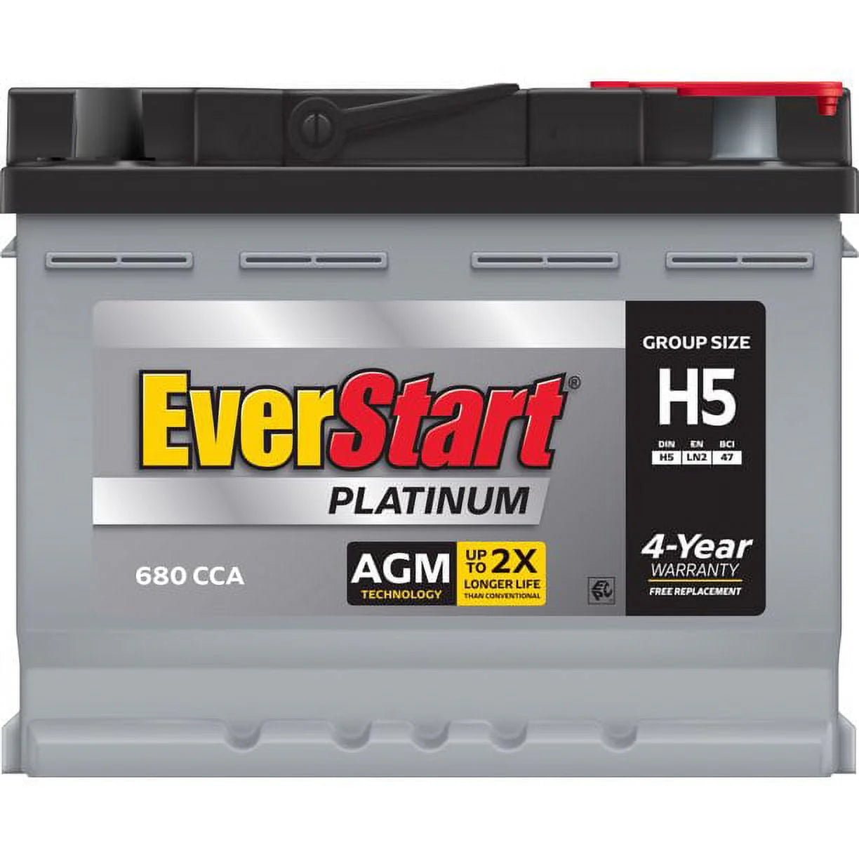 EverStart Platinum AGM Battery Group Size H5 12V 640 CCA R930548