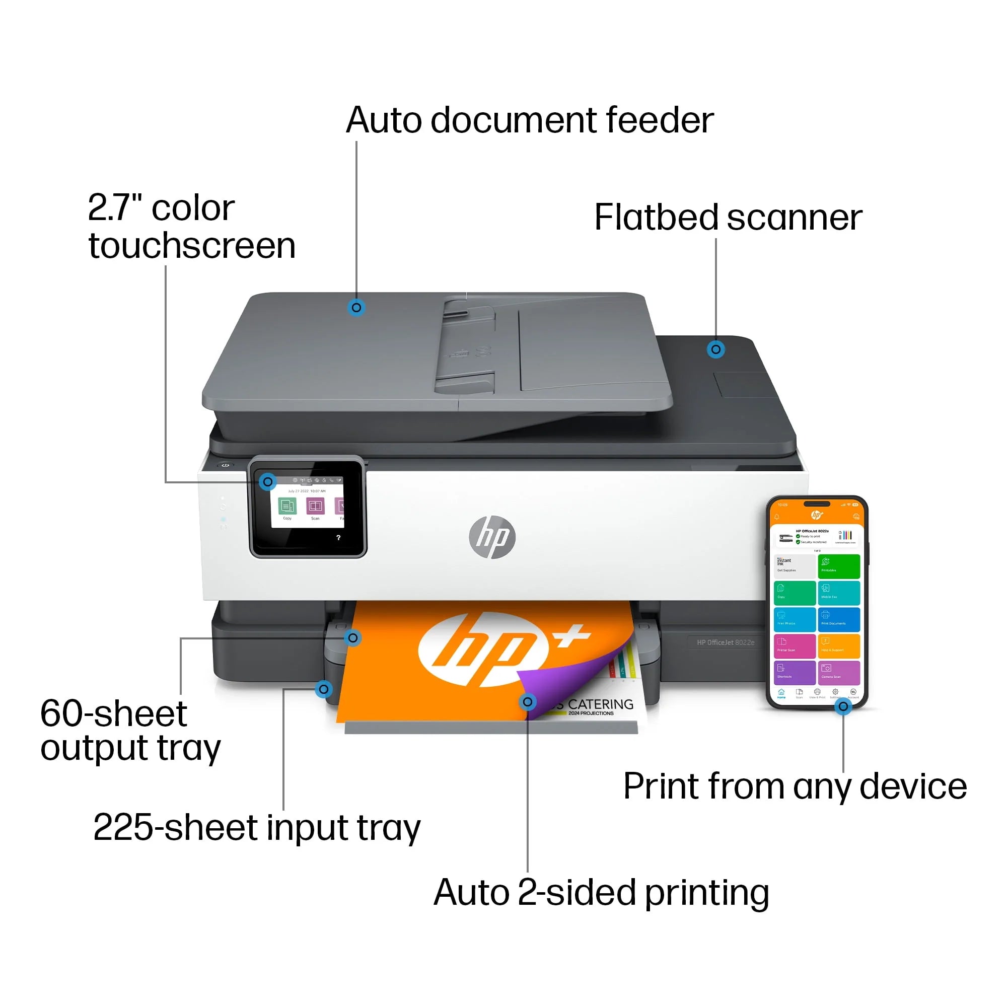 HP OfficeJet 8022e All-in-One Wireless Color Inkjet Printer F140787