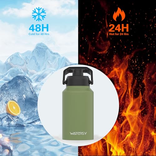128oz Insulated Stainless Steel Water Bottle with Handle, Black W803