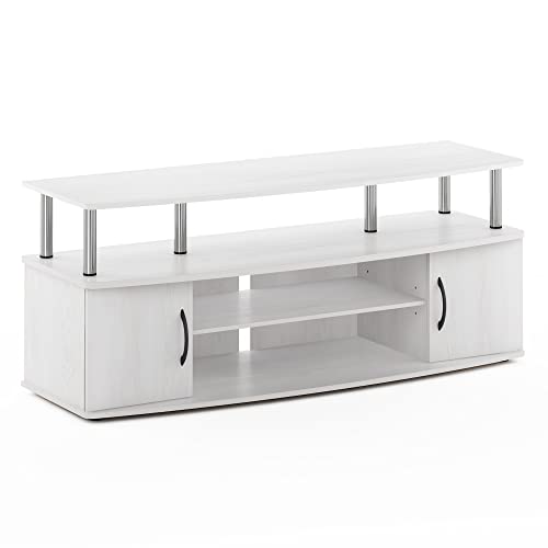 Furinno JAYA Large Entertainment Stand for TV Up to 55 Inch, French Oak Grey/Black V100781