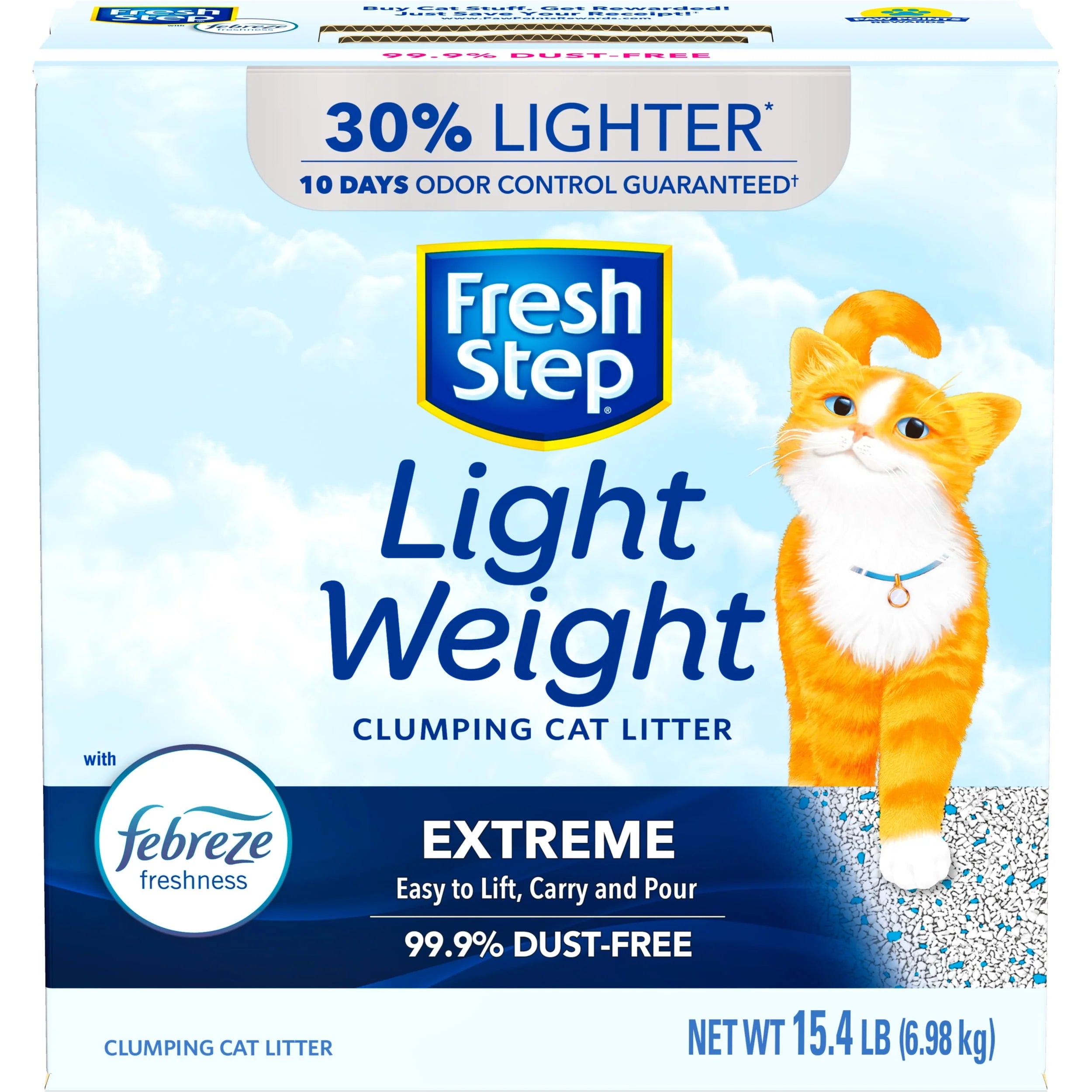 Fresh Step Lightweight Extreme Scented Clumping Cat Litter with Febreze, 15.4 lbs U17292