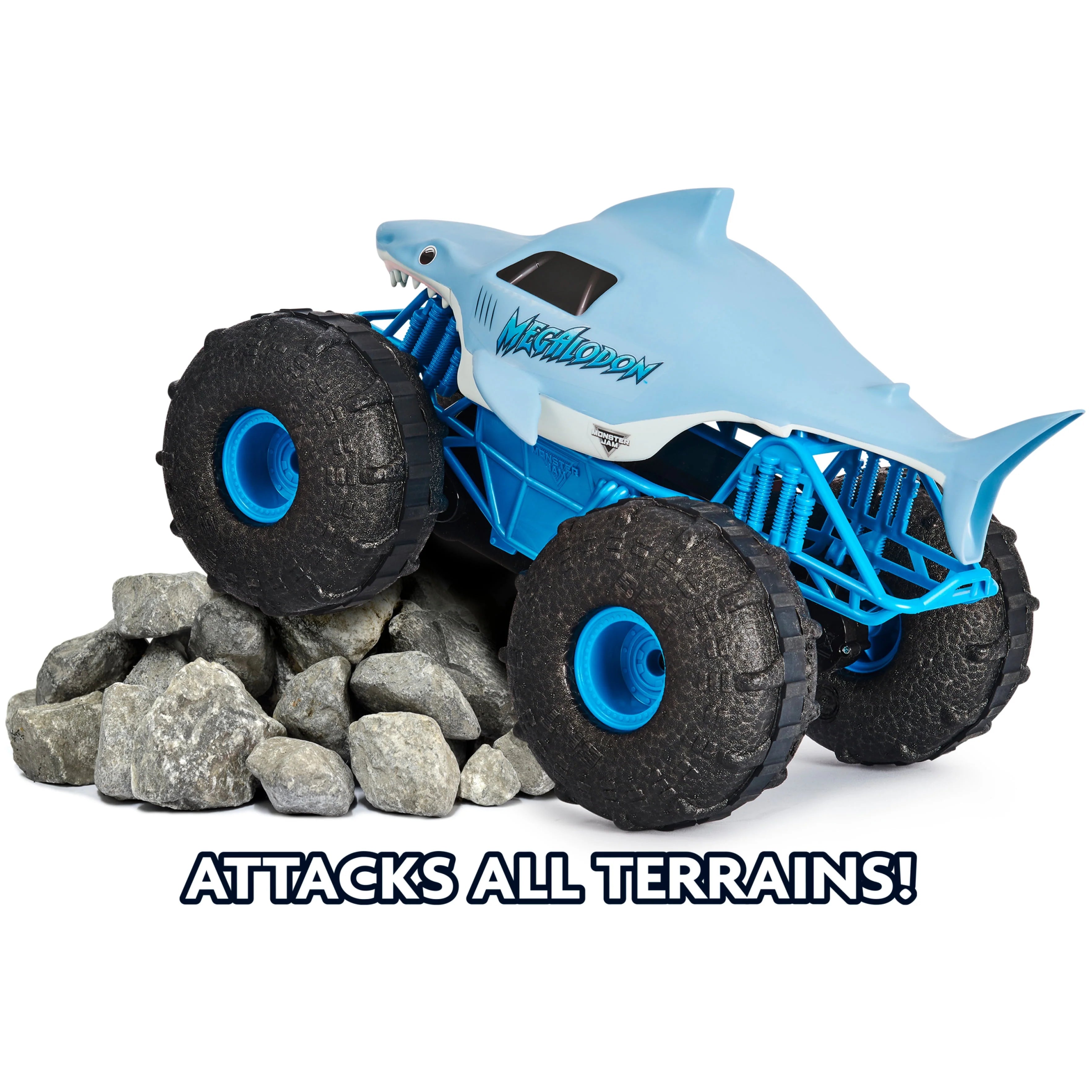Monster Jam Official Megalodon Storm All-Terrain Remote Control Monster Truck, 1:15 Scale, Ages 4-6+ F331970