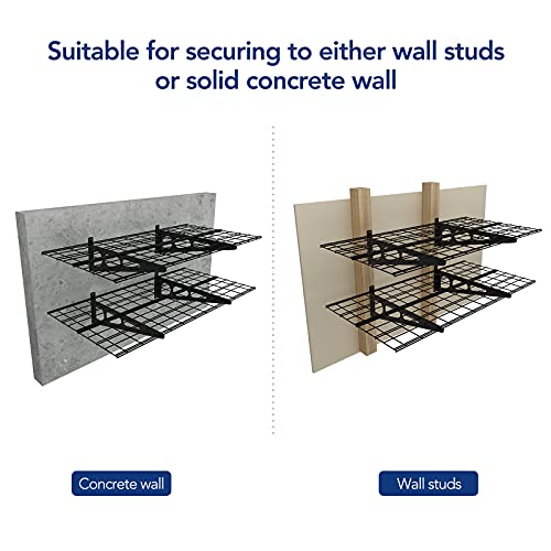 FLEXIMOUNTS 2-Pack 2x6ft Garage Wall Shelving Rack, Black C244838