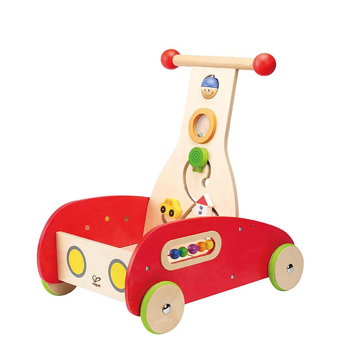 Hape Toddler Push & Pull Toy Wonder Walker Cart with Blocks G8479