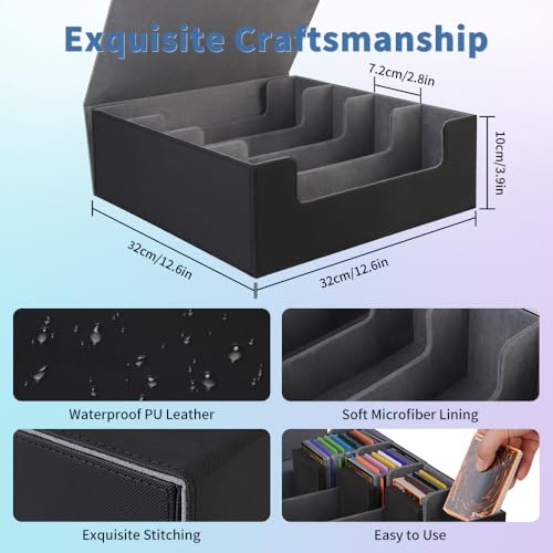 Trading Card Storage Box 4-Row Holder for MTG, Pokemon, YUGIOH S705