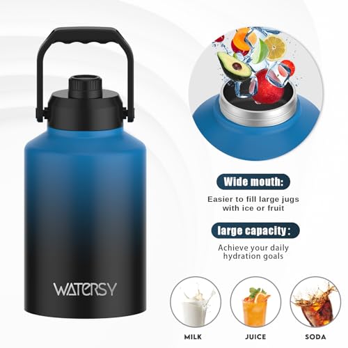128oz Insulated Stainless Steel Water Bottle with Handle, Black W803