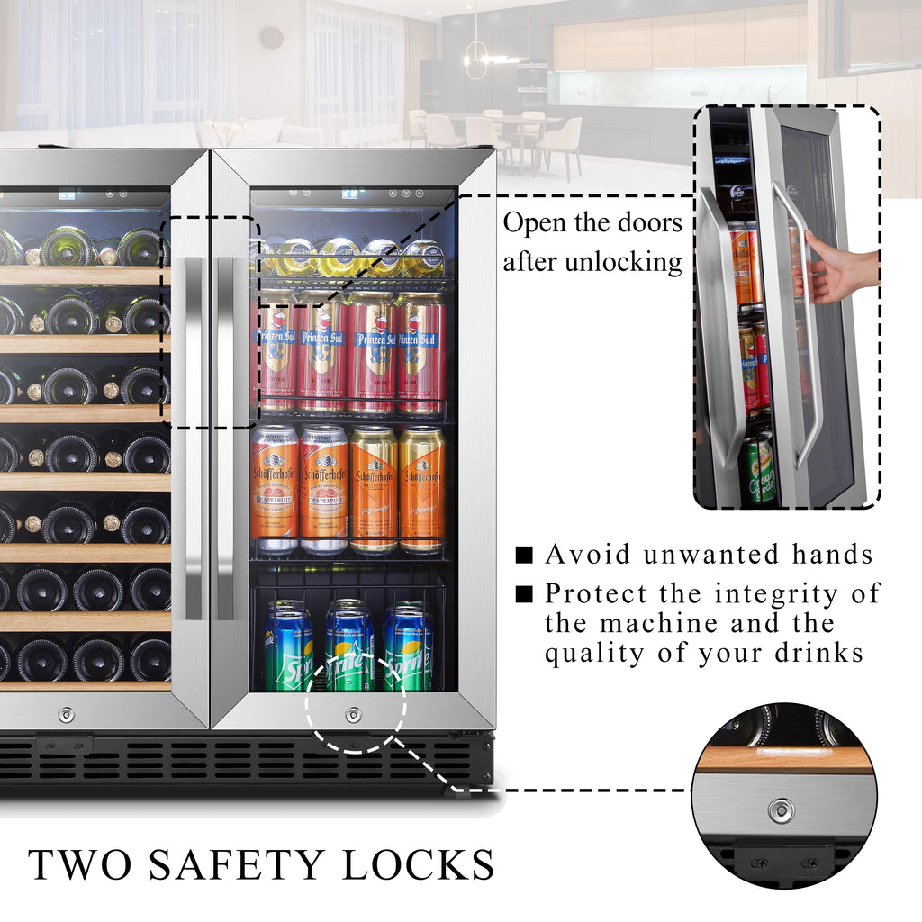 Lanbo 30 Inch Dual Zone Wine Refrigerator and Beverage Cooler D20819