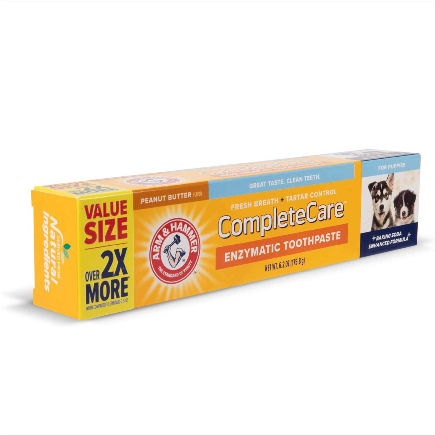 Arm & Hammer Complete Care Enzymatic Dog Toothpaste Value Size 6.2 oz Peanut Butter Flavor Enzymatic Dog Toothpaste for Puppies