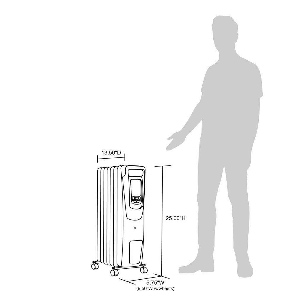 NewAir AH-450B Electric Oil-Filled Radiator Heater, Black Z5936
