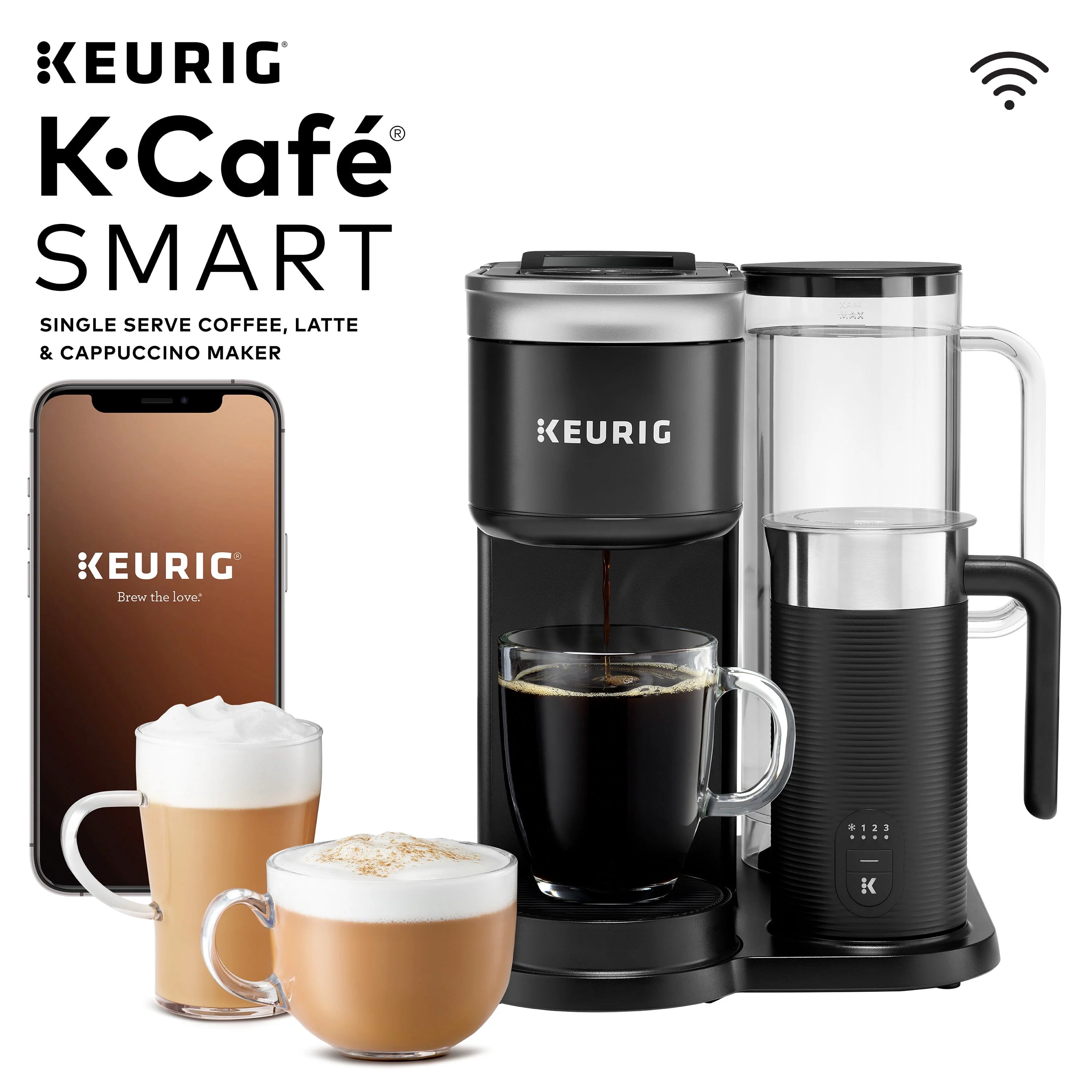 Keurig K-Cafe SMART Single Serve Coffee, Latte & Cappuccino Maker, Black H711