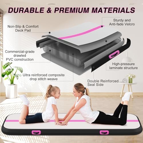 Inflatable Gymnastics Tumbling Mat with Electric Pump W352941