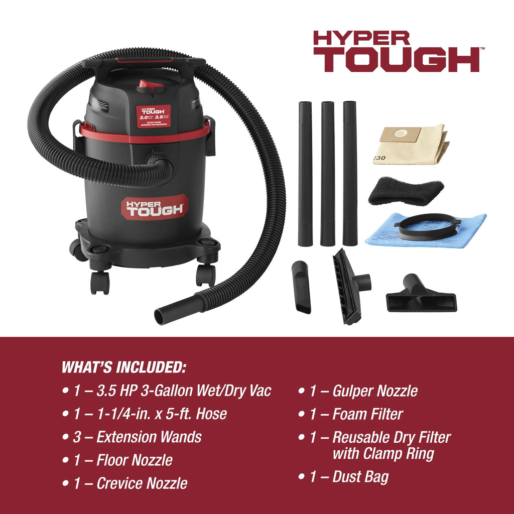 Hyper Tough 3 Gallon Wet Dry Vac Q7699