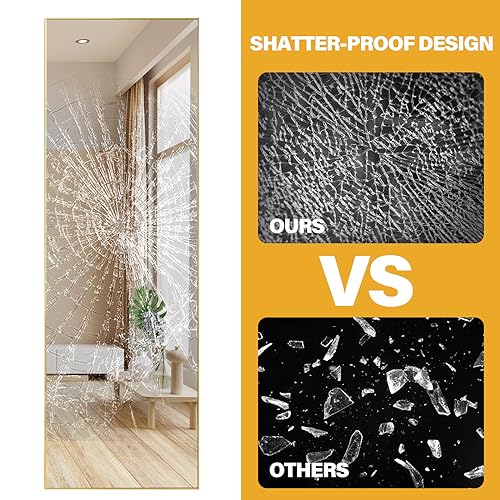 WIIS' IDEA Full Length Mirror with Stand, 59"x16" Floor Mirror, Black O584483